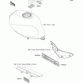 Схема вузла: Інформаційні наклейки для Kawasaki ER500 ER-5