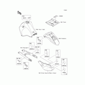 Схема вузла: Інформаційні наклейки (edf-ees) для Kawasaki KL650 KLR650