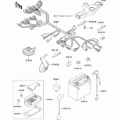 Схема узла: Электрооборудование для Kawasaki ZX600 ZZ-R600