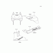 Схема узла: Наклейки (Silver; e11; cn) для Kawasaki ZX600 Ninja ZX-6
