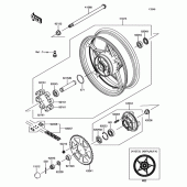 Схема вузла: Задня зірка та хаб для Kawasaki EX650 Ninja 650 ABS