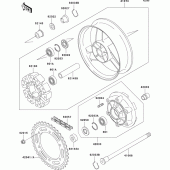 Схема узла: Ступица заднего колеса для Kawasaki ZX1100 ZZ-R1100