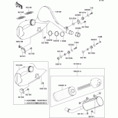 Схема узла: Выхлопная система (1/2) для Kawasaki KX250/ KX252 KX250