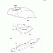 Схема вузла: Decals(red)(er500-a1-a3) для Kawasaki ER500 ER-5