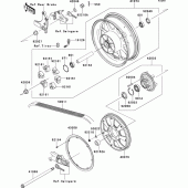 Схема узла: Ступица заднего колеса для Kawasaki VN1700 VN1700 Classic Tourer ABS