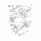 Схема вузла: Заднє колесо & Привідний ланцюг для Kawasaki ZR400 ZRX-II