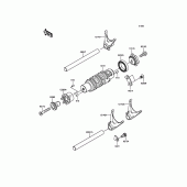 Схема вузла: Gear Change Drum/Shift Fork(s) для Kawasaki EN650 Vulcan S SE
