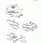 Схема вузла: Decals(white/gray)(zx600-c1) для Kawasaki ZX600 GPX600R