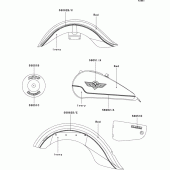 Схема вузла: Decals(red/ivory) для Kawasaki VN1500 VN1500 Classic
