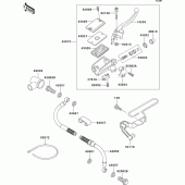 Схема узла: Передний тормозной цилиндр для Kawasaki KLE500