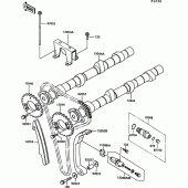 Схема вузла: Розподільник & Ланцюг ГРМ & Натягувач для Kawasaki ZG1000 1000GTR