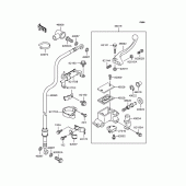 Схема узла: Передний тормозной цилиндр для Kawasaki KL250 KL250 Super Sherpa