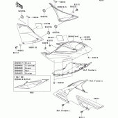 Схема вузла: Задні бічні обтічники & Захист ланцюга для Kawasaki ZR1000 Z1000