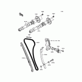 Схема вузла: Розподільний вал & Ланцюг ГРМ & Натягувач для Kawasaki EN650 Vulcan S ABS