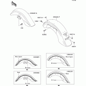 Схема вузла: Fenders(vn1500-n3h) для Kawasaki VN1500 VN1500 Classic FI