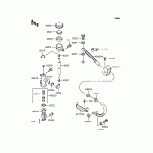 Схема вузла: Задній гальмівний циліндр Kawasaki ZX750 Ninja ZX-7R