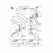 Схема узла: Топливный бак (ZX1100-E1) для Kawasaki ZX1100 GPZ1100