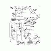 Схема узла: Задний тормозной цилиндр для Kawasaki ZG1400 1400GTR ABS