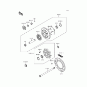 Схема узла: Ступица заднего колеса для Kawasaki KL650 KLR650