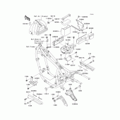 Схема вузла: Кріплення двигуна для Kawasaki EN500 Vulcan 500 LTD