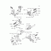 Схема узла: Подножки для Kawasaki ZX1400 Ninja ZX-14