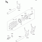 Схема узла: Change drum/shift fork для Kawasaki ZX600 ZZ-R600