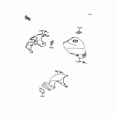 Схема вузла: Інформаційні наклейки для Kawasaki ZX400 ZXR400