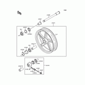Схема вузла: Ступиця переднього колеса для Kawasaki ZR400 Zephyr