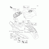 Схема вузла: Інформаційні наклейки для Kawasaki ZX1200 ZZR1200