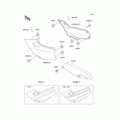 Схема вузла: Задні бічні обтічники & Захист ланцюга для Kawasaki EX250 Ninja 250