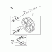 Схема узла: Ступица переднего колеса для Kawasaki ZR400 Zephyr X
