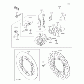 Схема узла: Передний тормоз для Kawasaki KX100