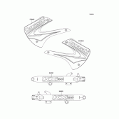 Схема вузла: Наклейки (D3) для Kawasaki KX100