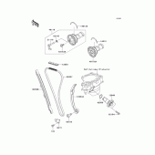 Схема узла: Распредвал & Цепь ГРМ & Натяжитель для Kawasaki KX250/ KX252 KX250F