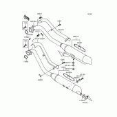 Схема вузла: Вихлопна система для Kawasaki VN400 Vulcan