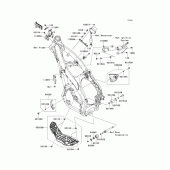 Схема узла: Крепление двигателя для Kawasaki KX250/ KX252 KX250F