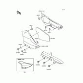 Схема вузла: Задні бічні обтічники & Захист ланцюга для Kawasaki BN125 Eliminator