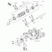 Схема вузла: Gear Change Drum/shift Fork(S) для Kawasaki ZX636 Ninja ZX-6R ABS KRT Edition
