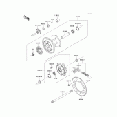 Схема узла: Ступица заднего колеса для Kawasaki KLE500