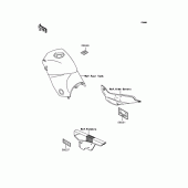 Схема вузла: Інформаційні наклейки для Kawasaki KLE400