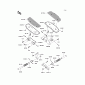 Схема узла: Подножки для Kawasaki VN1500 Vulcan 1500 Classic FI