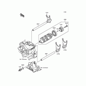 Схема вузла: Gear Change Drum/Shift Fork(s) для Kawasaki KLZ1000 Versys 1000 LT