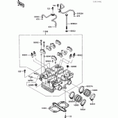Схема вузла: Головка циліндра для Kawasaki EX500 GPZ500