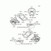 Схема вузла: Наклейки (Ебоні A8S) для Kawasaki KL110 KSR