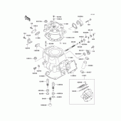 Схема вузла: Cylinder head/cylinder(1/2) для Kawasaki KX500