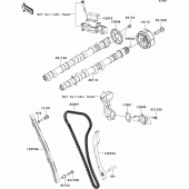 Схема узла: Распредвал & Цепь ГРМ & Натяжитель для Kawasaki ZG1400 1400GTR ABS