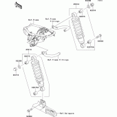 Схема вузла: Підвіска/задній амортизатор для Kawasaki EJ800 W800