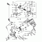 Схема вузла: Передній гальмівний циліндр Kawasaki ZX1000 Ninja 1000 ABS
