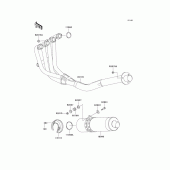 Схема узла: Выхлопная система (s) для Kawasaki ZX750 Ninja ZX-7R