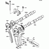 Схема узла: Распредвал & Цепь ГРМ & Натяжитель для Kawasaki ZX900 GPZ900R